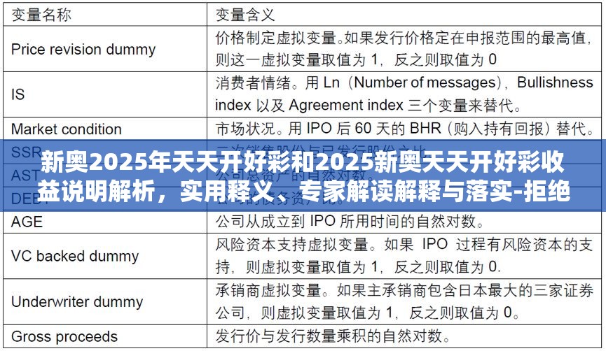 新奥2025年天天开好彩和2025新奥天天开好彩收益说明解析，实用释义、专家解读解释与落实-拒绝欺骗性承诺