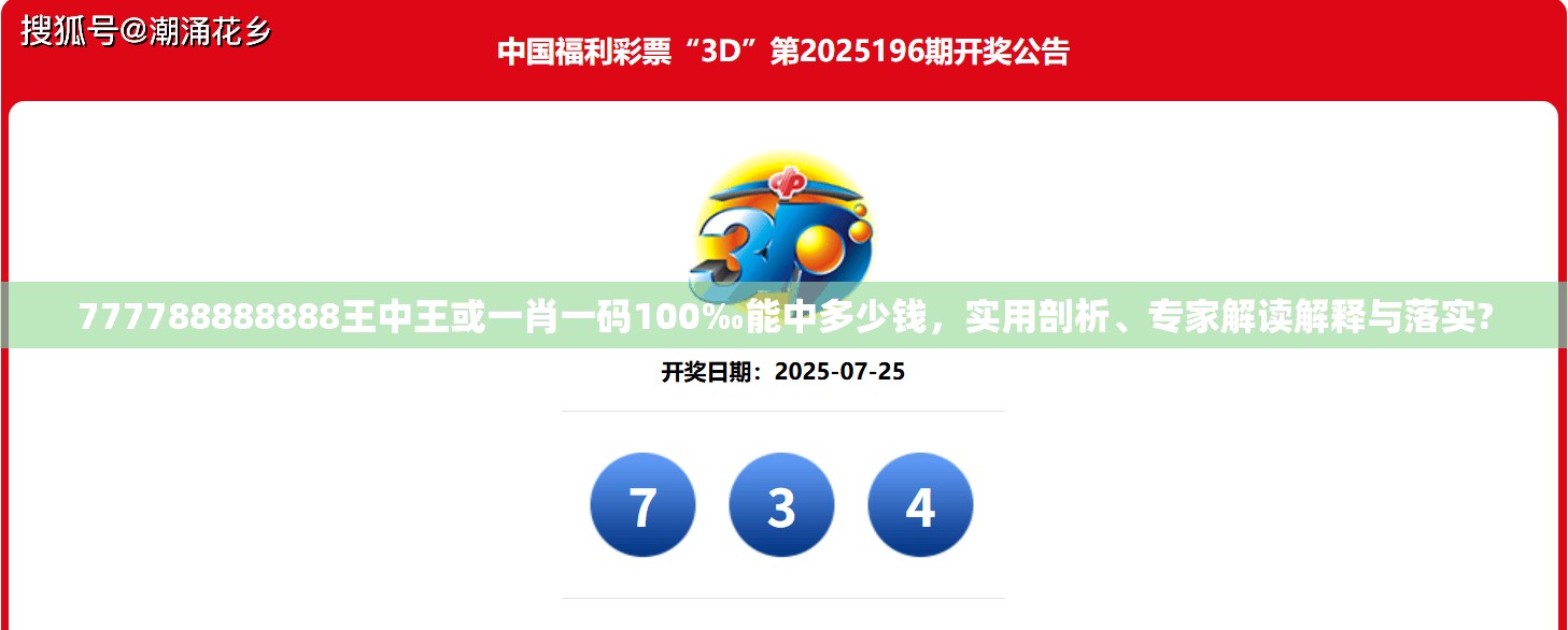 777788888888王中王或一肖一码100‰能中多少钱，实用剖析、专家解读解释与落实?